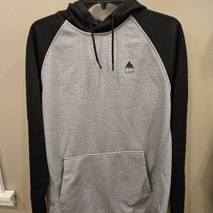 Burton Men's Black and Gray Hoodie Size Large
